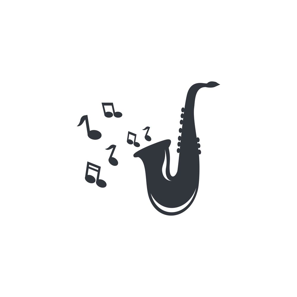 Music jazz logo icon vector illustration