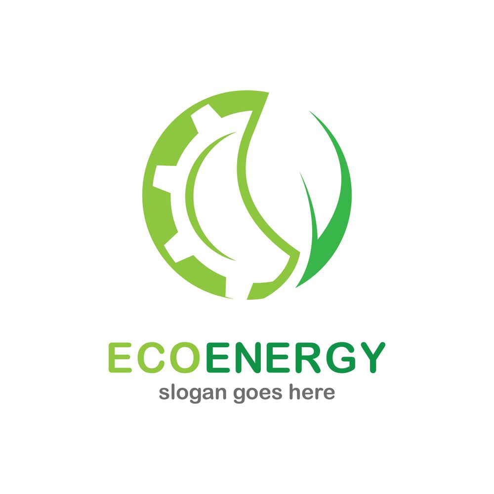 Eco energy icon logo creative vector illustration