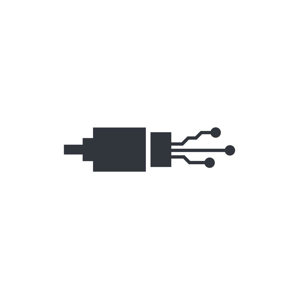 usb cable storage logo icon vector illustration