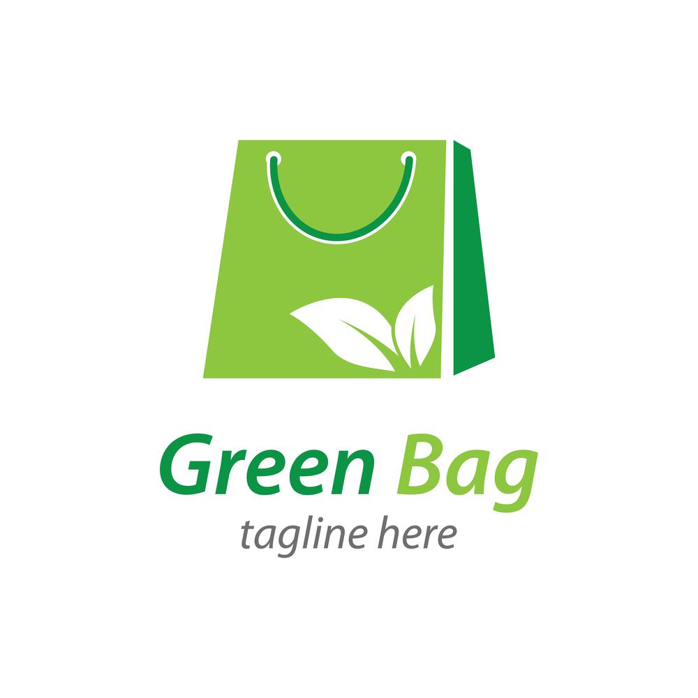 Green bag logo template icon vector design