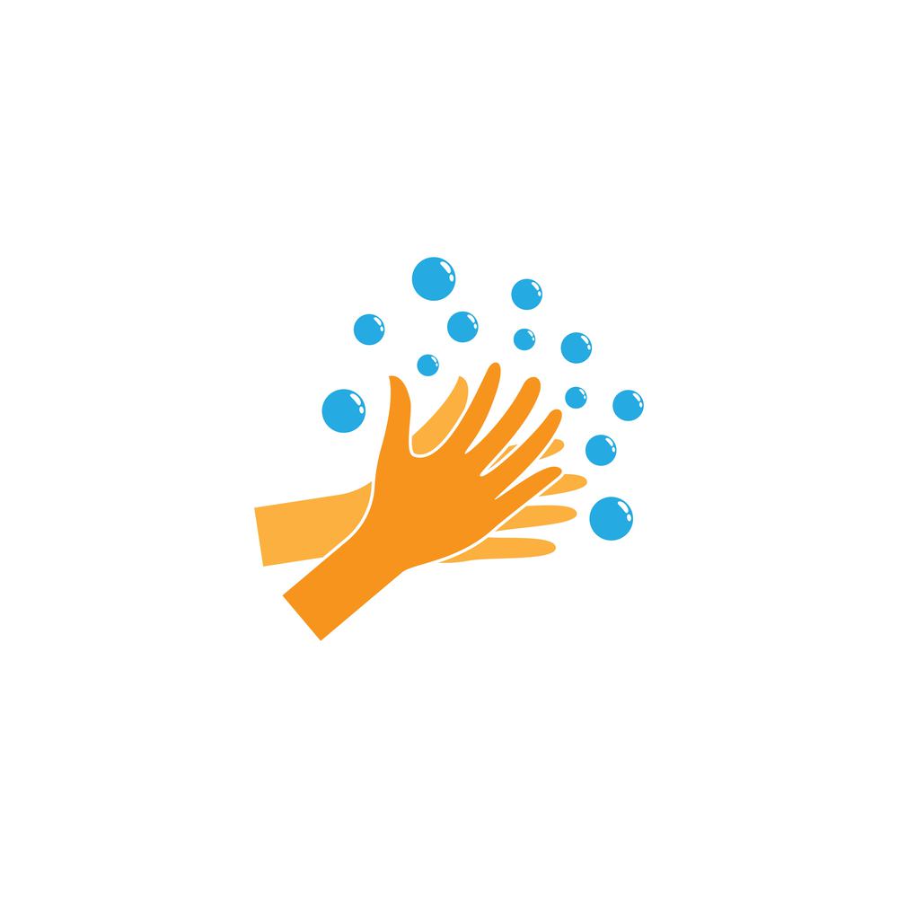Hand wash logo template vector icon design