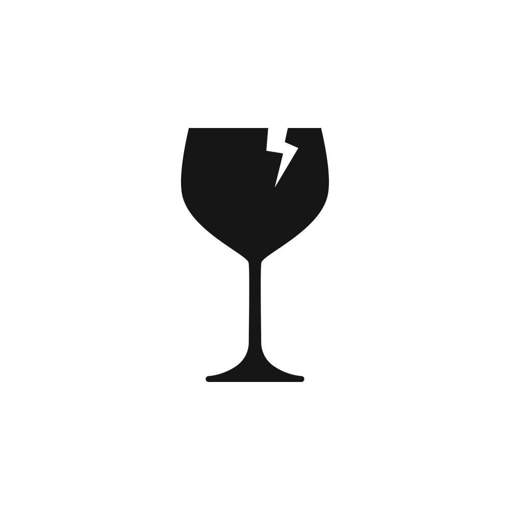 Brokenglass of wine isolated black icon. Vector illustration for wab