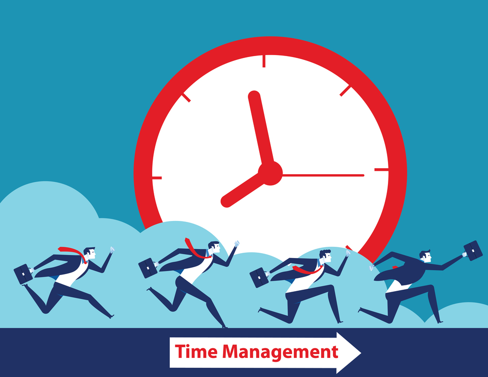 Business team and time management. Concept business vector illustration.