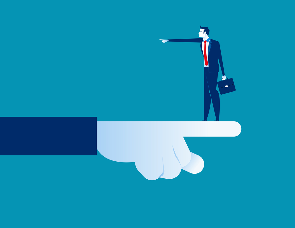Businessman pointing direction different. Concept business vector illustration.