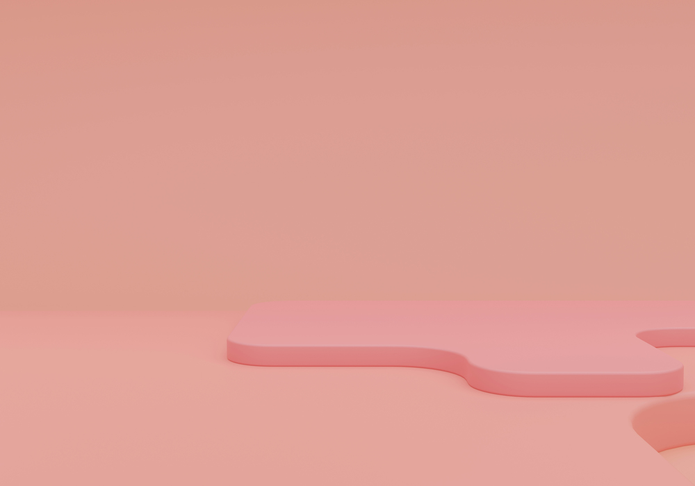 pink pastel monochrome Cosmetic background for product presentation, for fashion magazine illustration. 3d render illustration