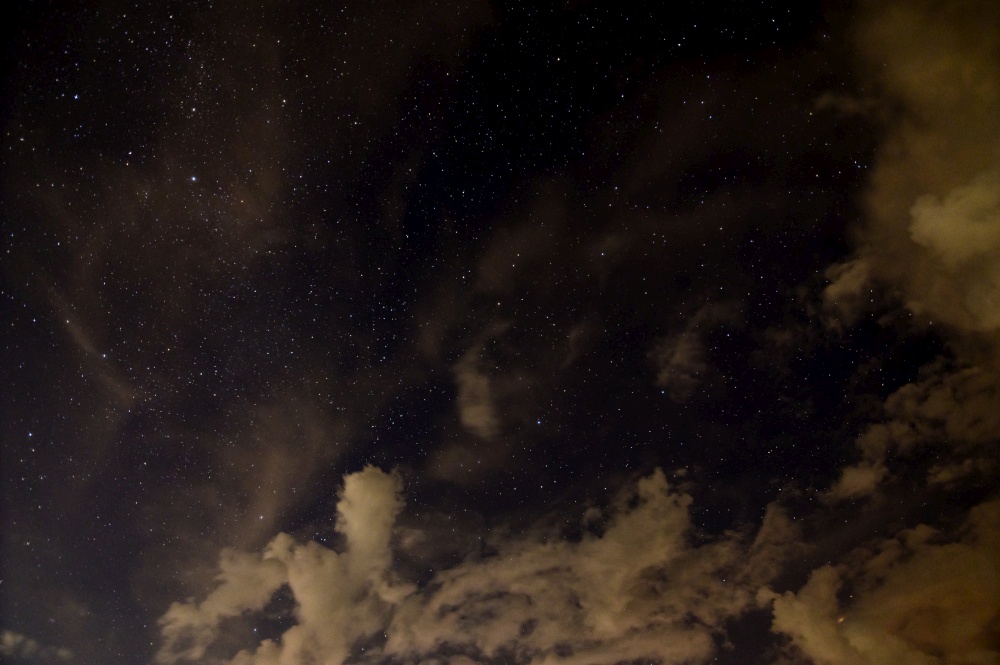 Sky, stars, clouds at night