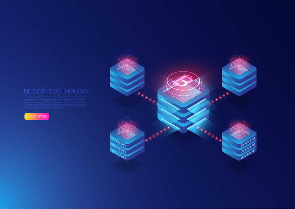 isometric cryptocurrency and blockchain,digital server