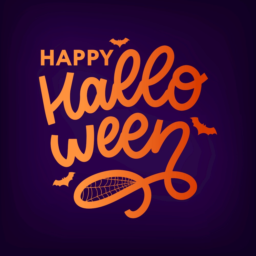 Happy Halloween Text Banner, Vector. Happy Halloween Text Banner, Vector lettering calligraphy