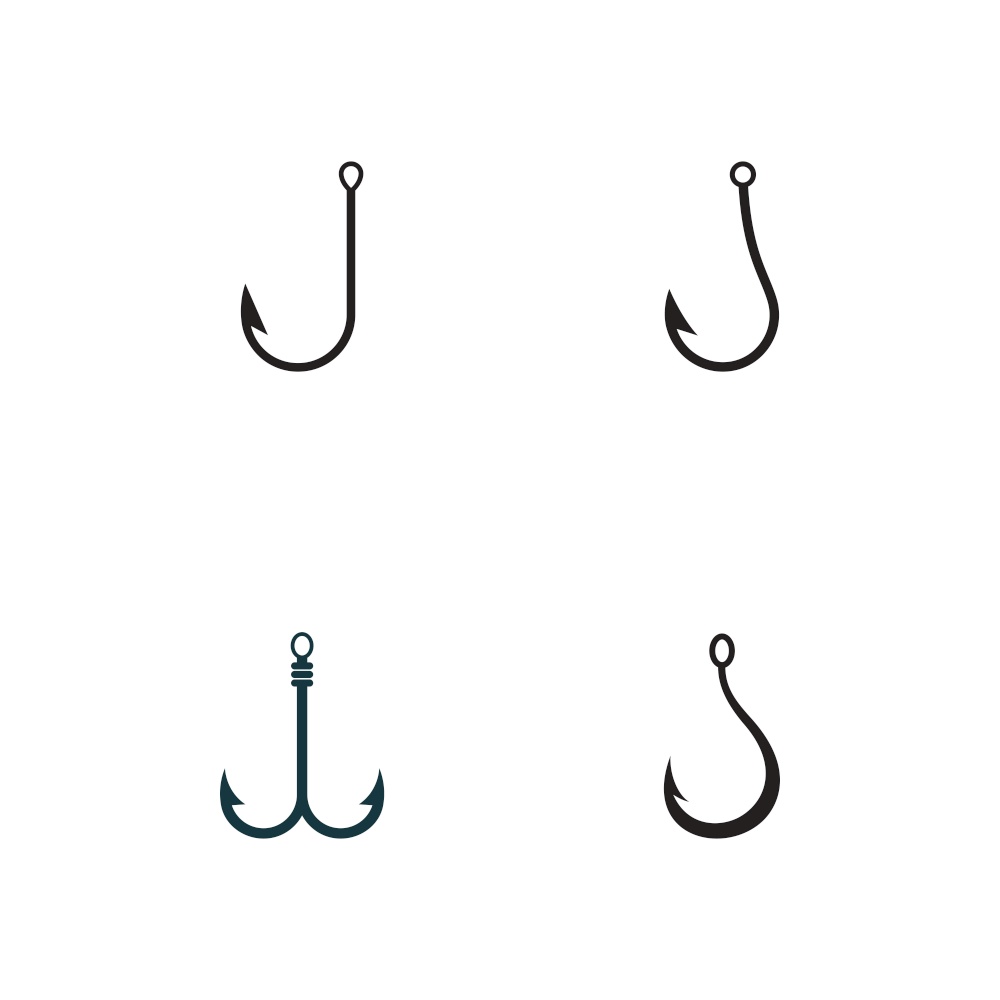 Fishing hook icon design template vector illustration