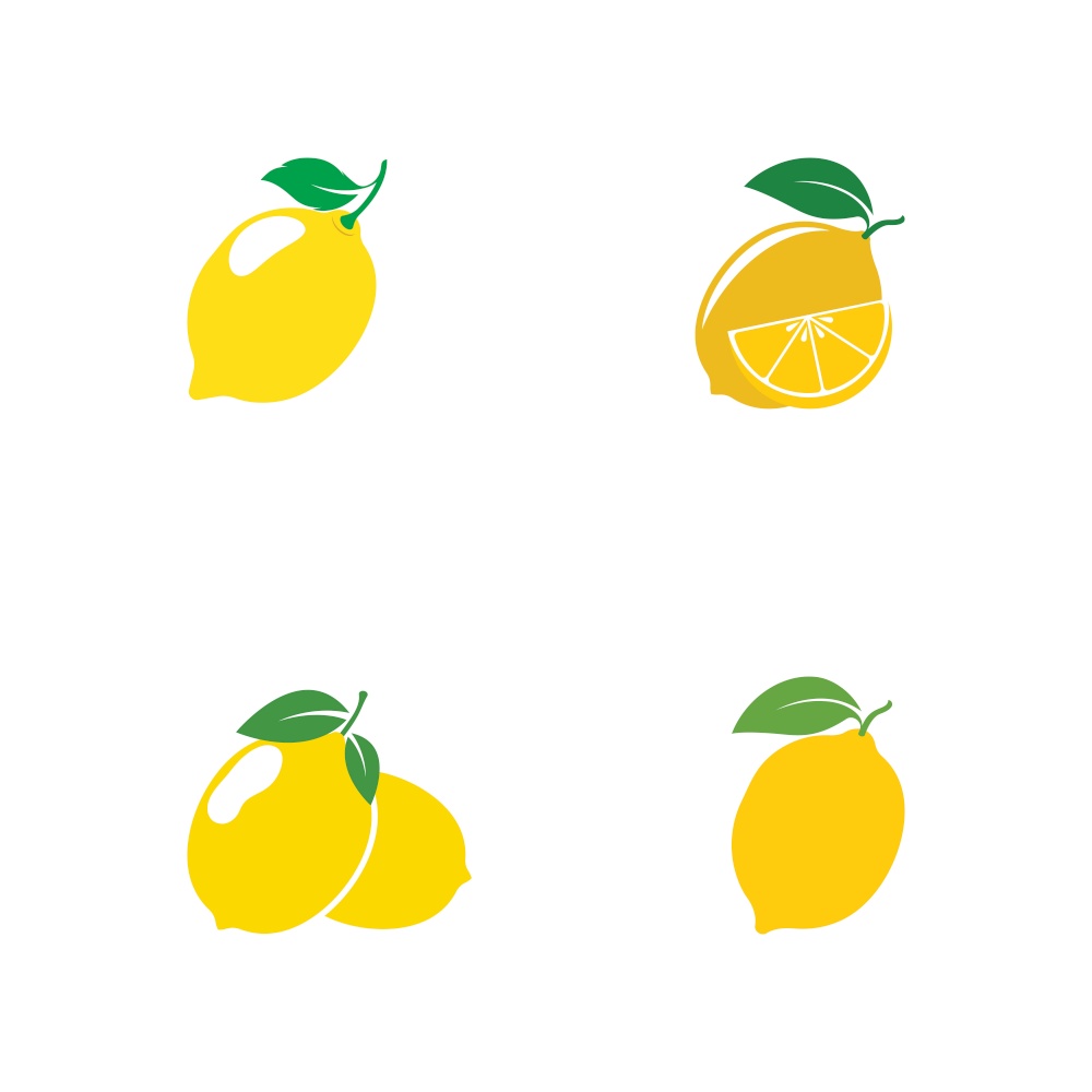 fresh lemon lime logo vector template icon