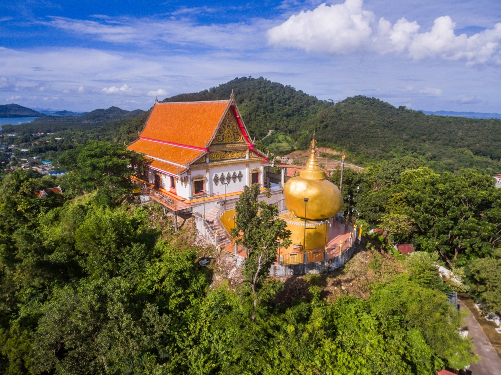 Aerial view of kyaik-htiyo temple Phuket Thailand
