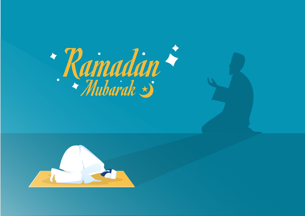 Ramadan Kareem islam holiday with shadow Ramadan taraweeh prayer evening prayer