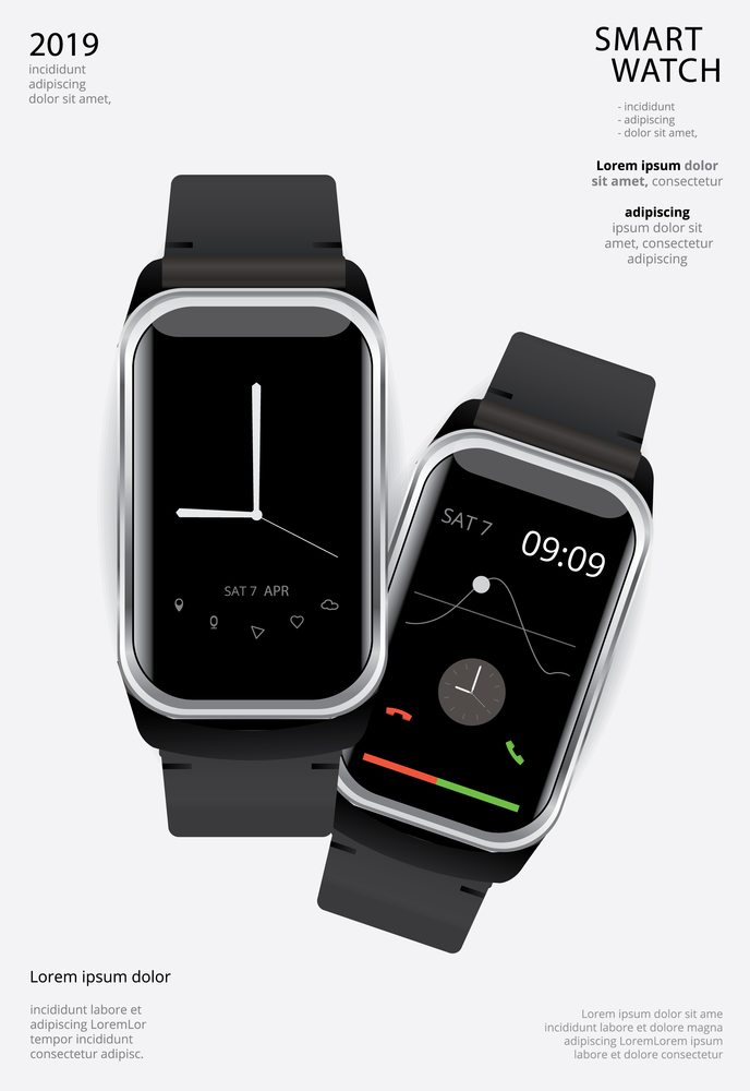 Smart Watch Poster Design Template Vector Illustration