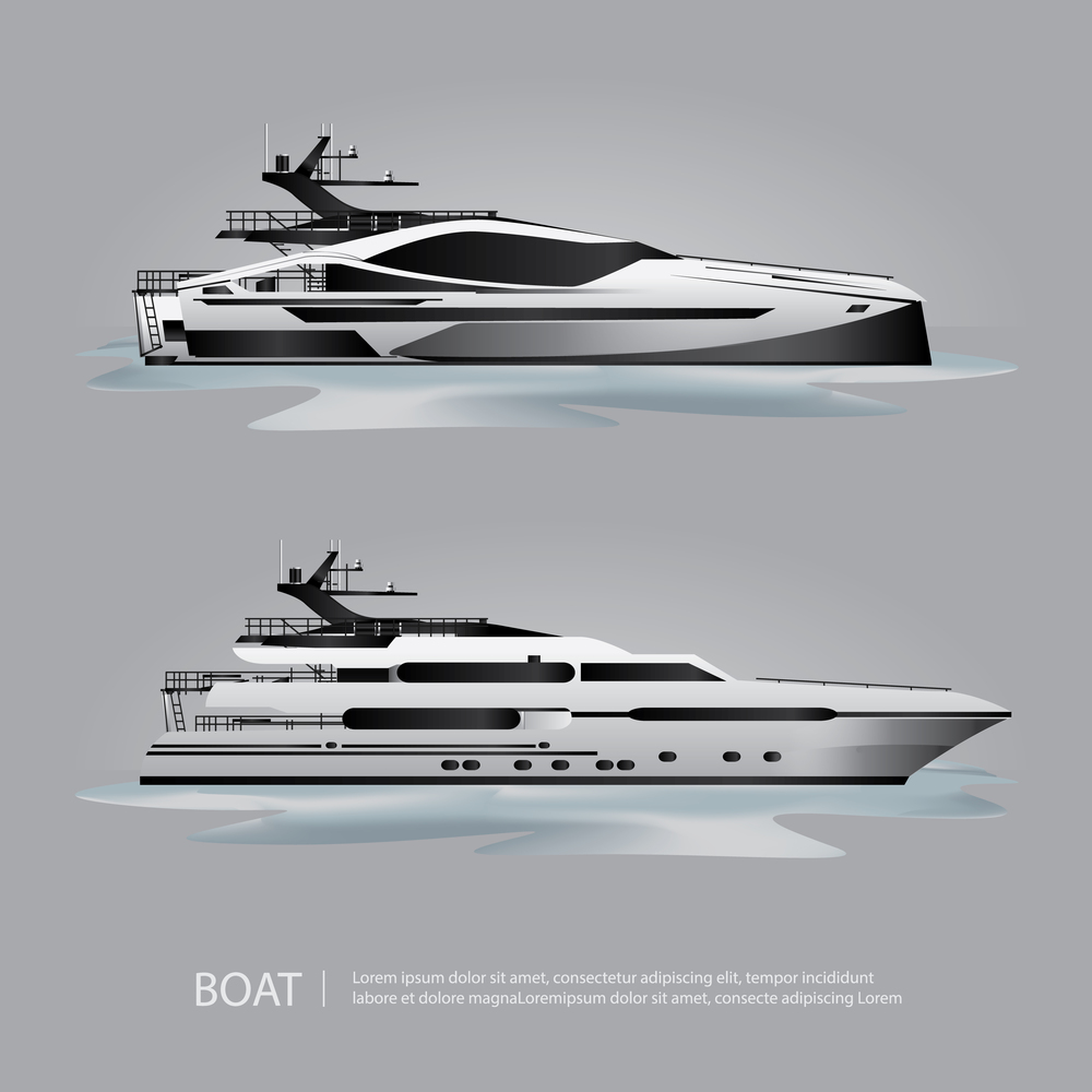 Transportation Boat Tourist Yacht to Travel Vector Illustration