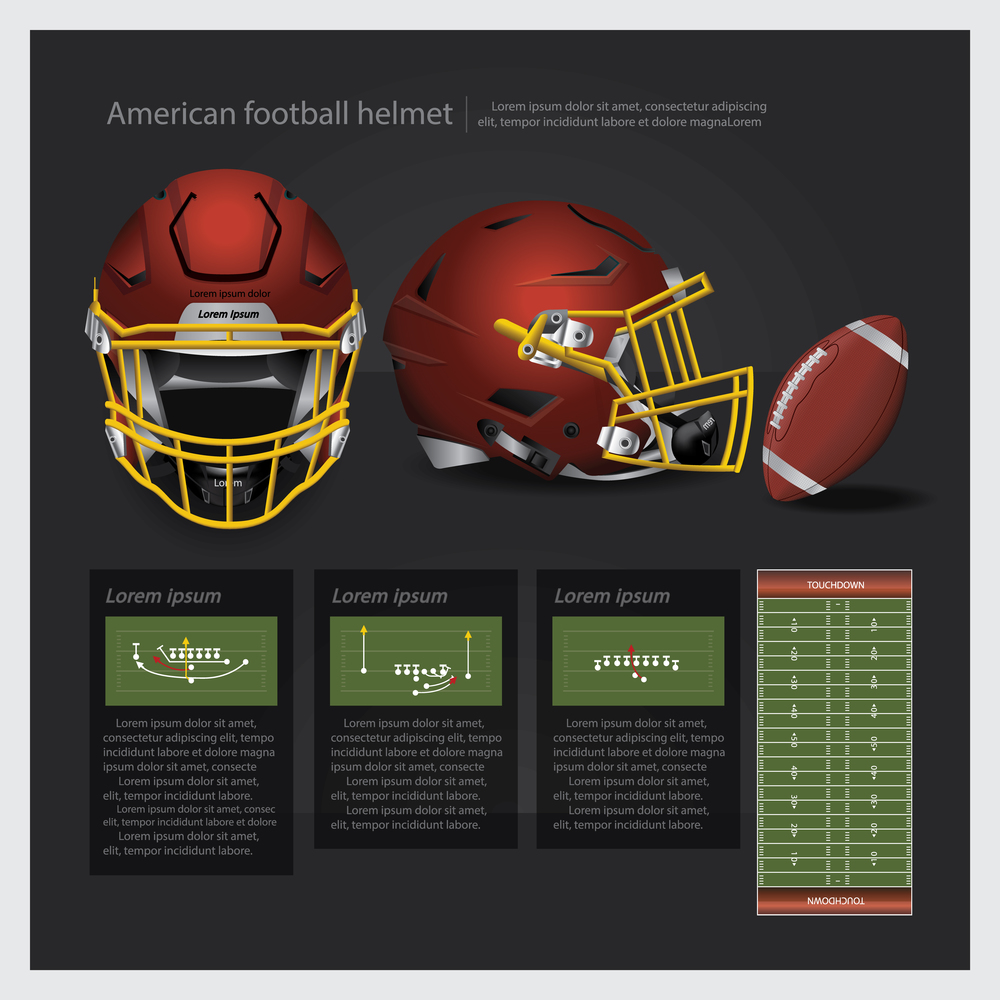 American football helmet with team plan vector illustration