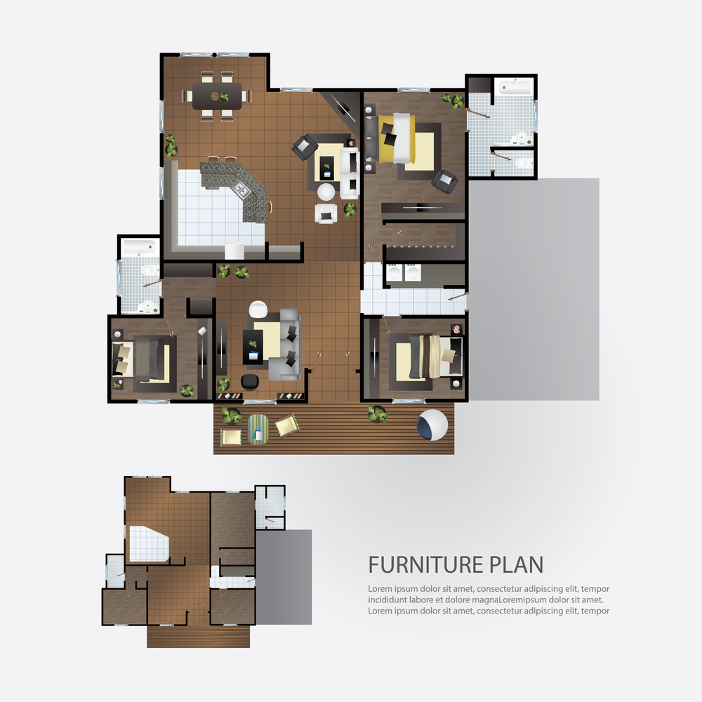 Layout Interior Plan with furniture
