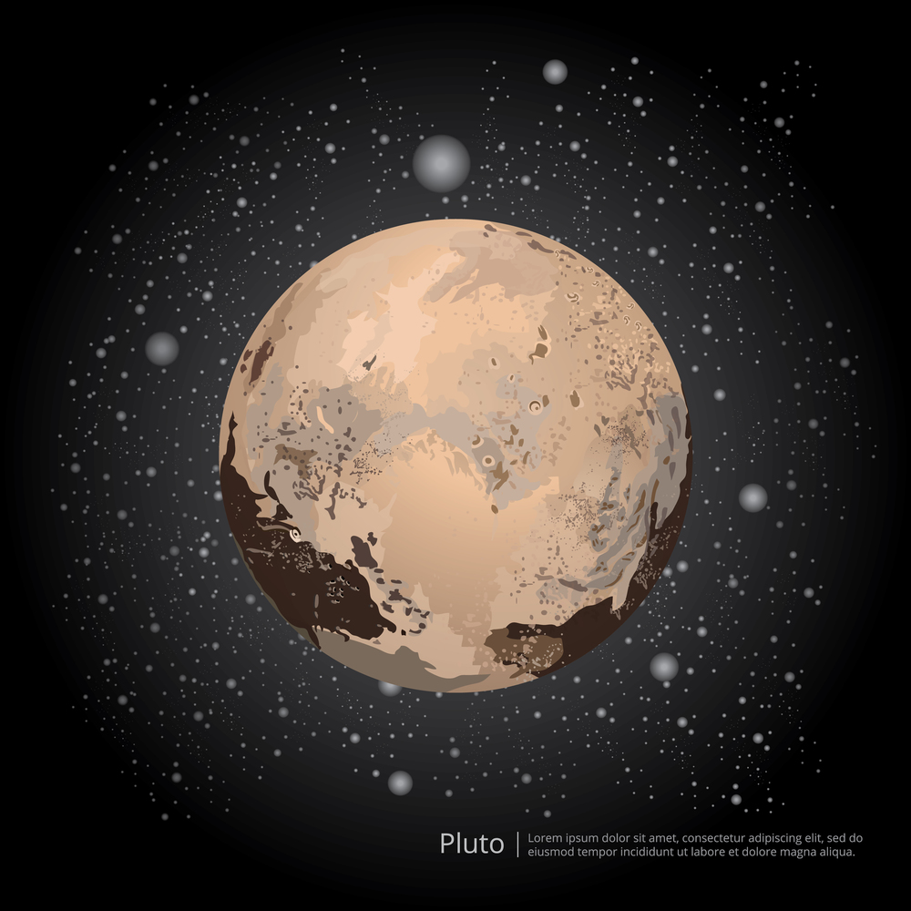 Planet The stars Pluto Vector Illustration