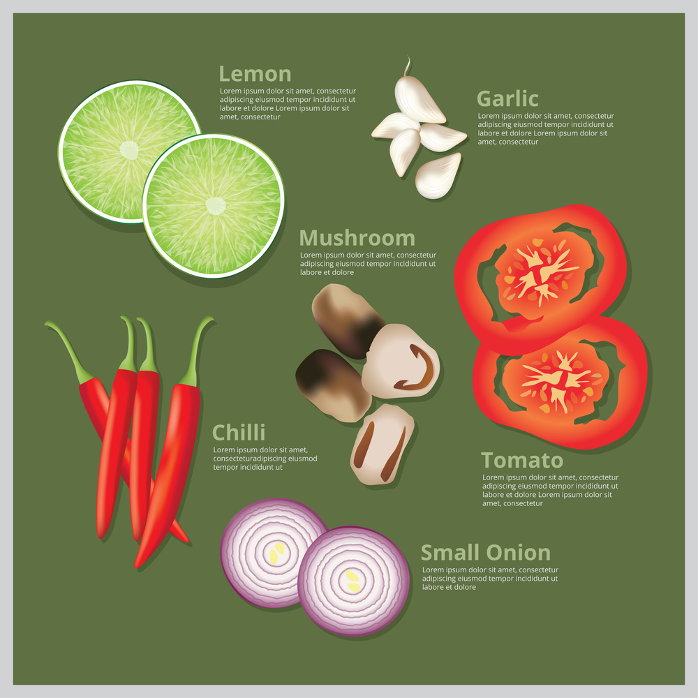 Vector Illustration Ingredient Food, Raw Food, Material Food