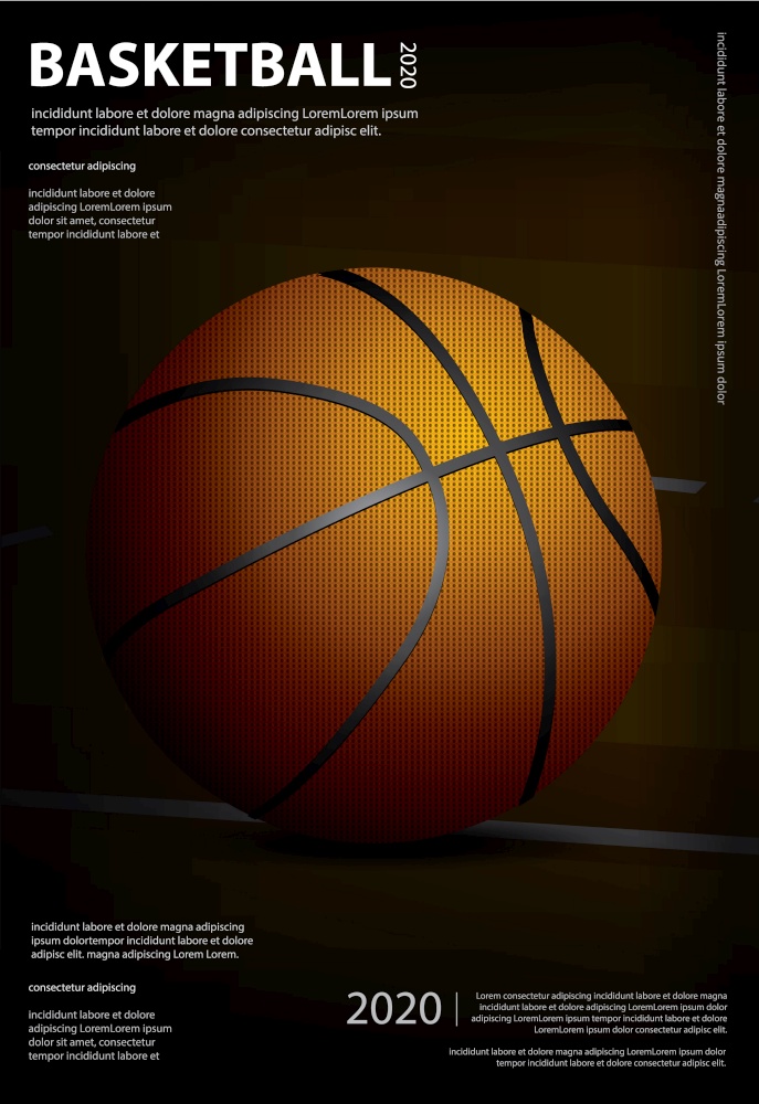 Basketball Poster Advertising Vector Illustration