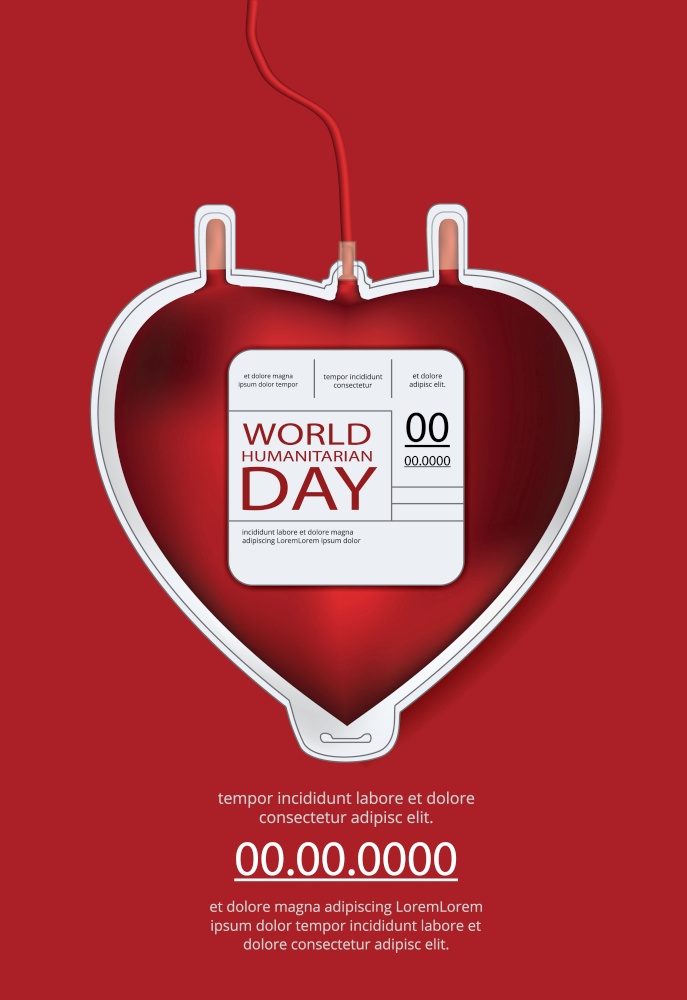 Poster World humanitarian day Design Template Vector Illustration