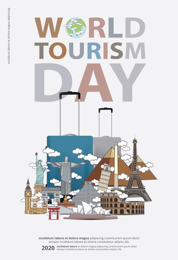 The World tourism day Poster Design Template Vector Illustration