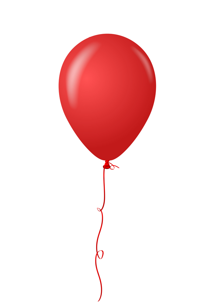 Red happy holiday air flying balloon isolated on white