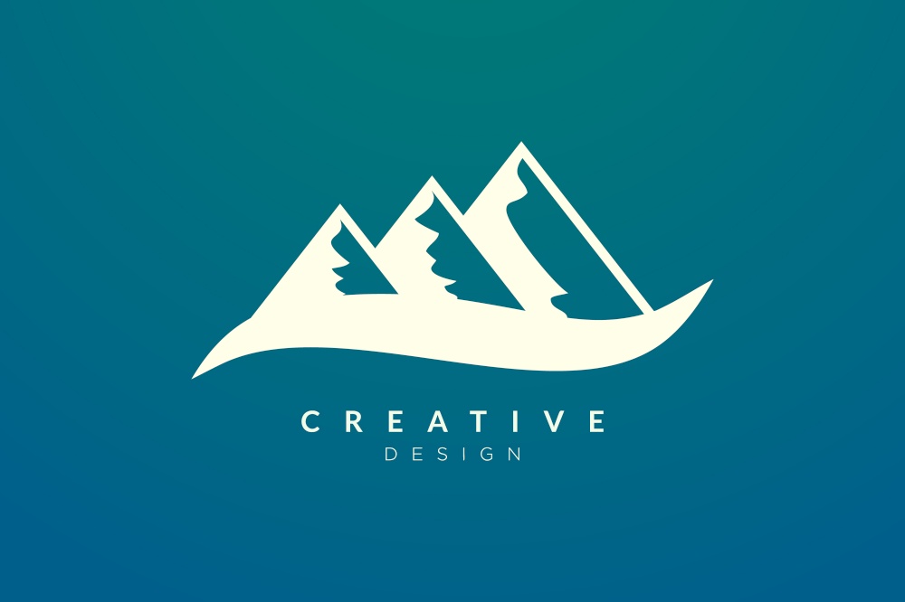 Mountain logo design. Minimalist and modern vector design for your business brand or product