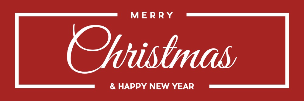 Merry Christmas and Happy New Year.  vector text for label or header