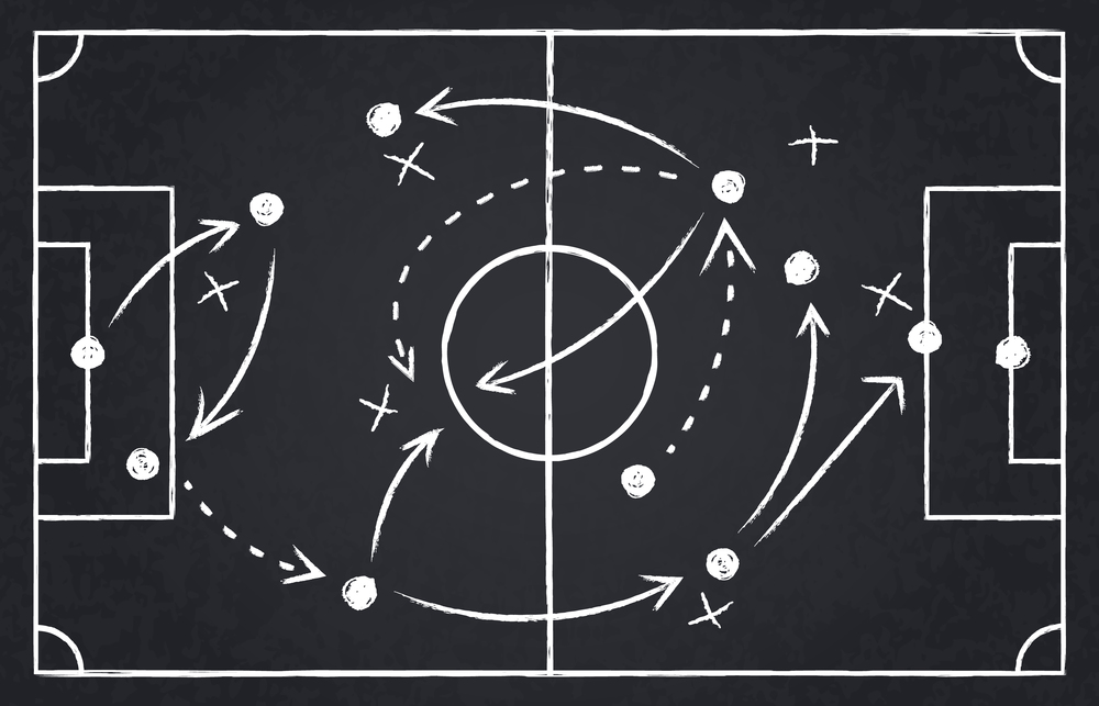 Chalk soccer strategy. Football team strategy and play tactic, soccer cup championship chalkboard game formation vector illustration set. Blackboard and chalkboard, soccer team strategy. Chalk soccer strategy. Football team strategy and play tactic, soccer cup championship chalkboard game formation vector illustration set