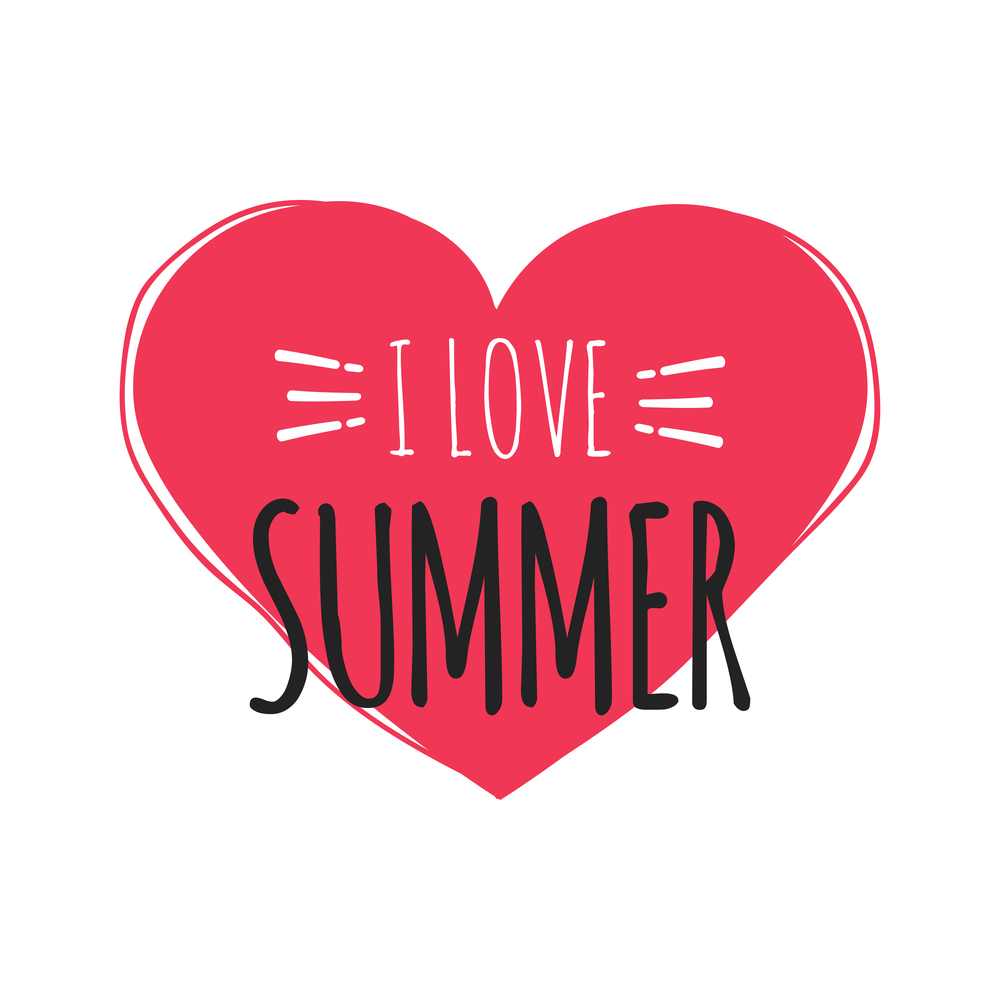 Summer Fun Sticker. Heart Badge. Hand Drawn Vector Element. Summer Fun Sticker. Heart Badge. Hand Drawn Vector Element.