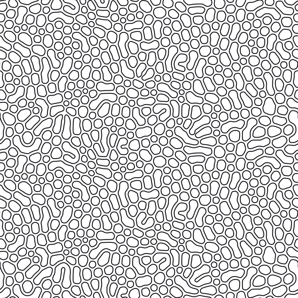 Organic seamless pattern with rounded shapes. Diffusion reaction background. Irregular stone effect design. Abstract vector illustration in black and white. Organic seamless pattern with rounded shapes. Diffusion reaction background. Irregular stone effect design. Abstract vector illustration in black and white.