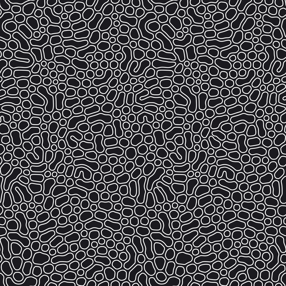 Organic seamless pattern with rounded shapes. Diffusion reaction background. Irregular stone effect design. Abstract vector illustration in black and white. Organic seamless pattern with rounded shapes. Diffusion reaction background. Irregular stone effect design. Abstract vector illustration in black and white.