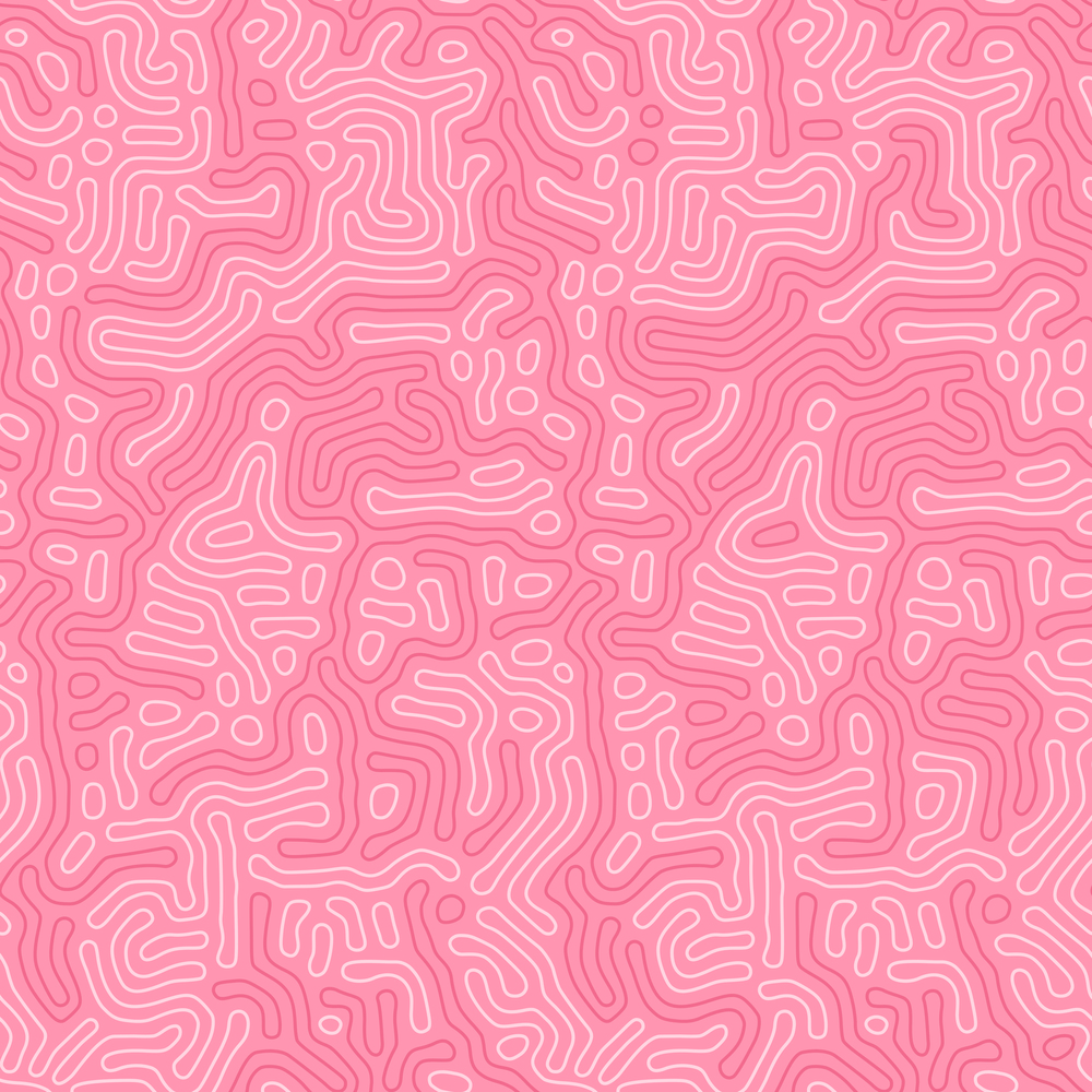 Organic coral background with rounded lines. Diffusion reaction seamless pattern. Linear design with biological shapes. Abstract vector illustration in pink. Organic coral background with rounded lines. Diffusion reaction seamless pattern. Linear design with biological shapes. Abstract vector illustration in pink.