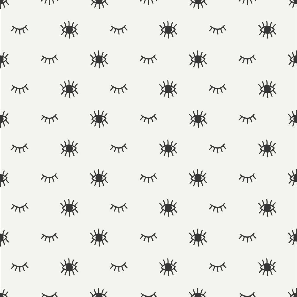 Hand drawn seamless pattern with open and close eyes. Wrapping paper. Vector background. Casual texture. Illustration. Bohemian style. Tribal print. Ethnic doodle art elements. Eye pattern.. Hand drawn seamless pattern with open and close eyes. Wrapping paper. Abstract vector background. Casual texture. Illustration. Bohemian style. Tribal print. Ethnic doodle art elements. Eye pattern.