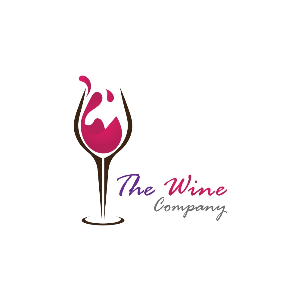Wine logo on splash design template. Vector illustration