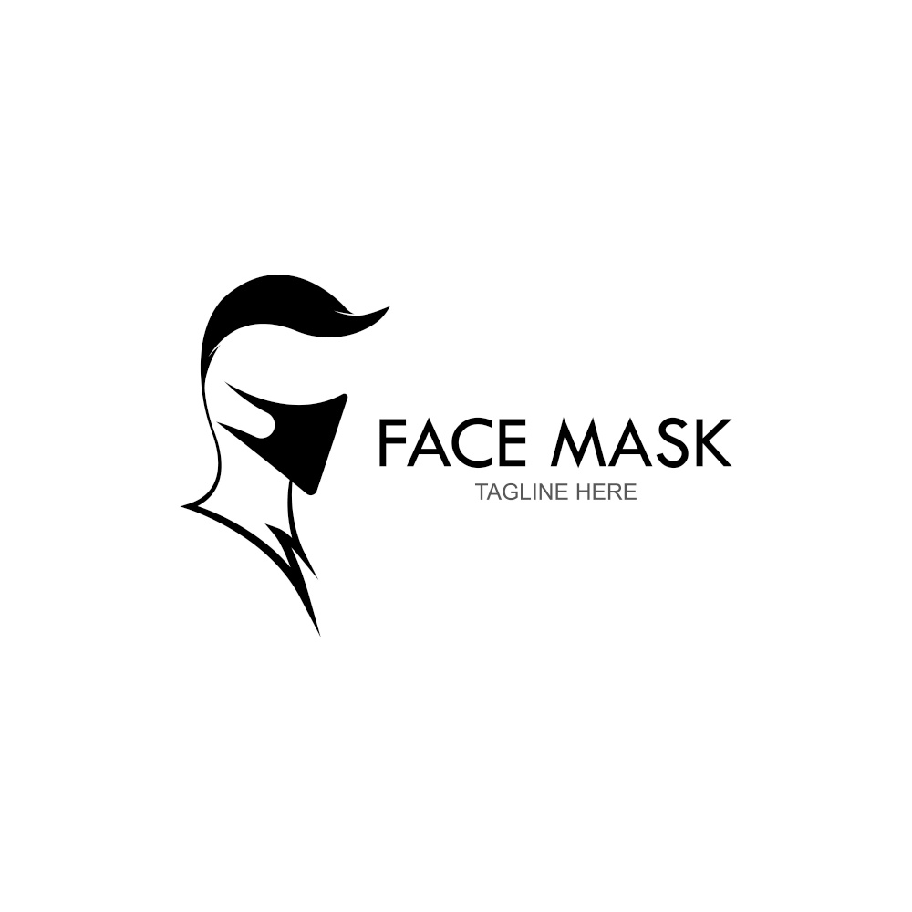 Face Mask Logo Design Vector Icon Illustrations.
