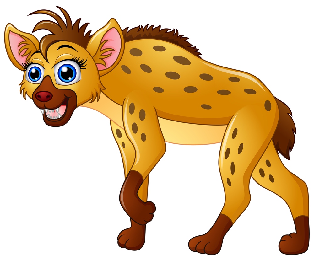 cartoon  illustration of Hyena standing