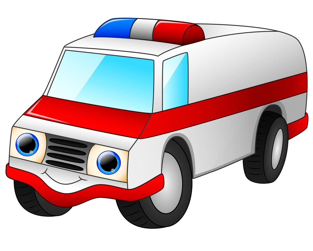 Ambulance car cartoon isolated on white background