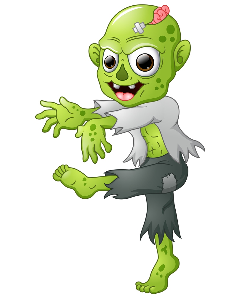 Cartoon illustration of a Zombie walking