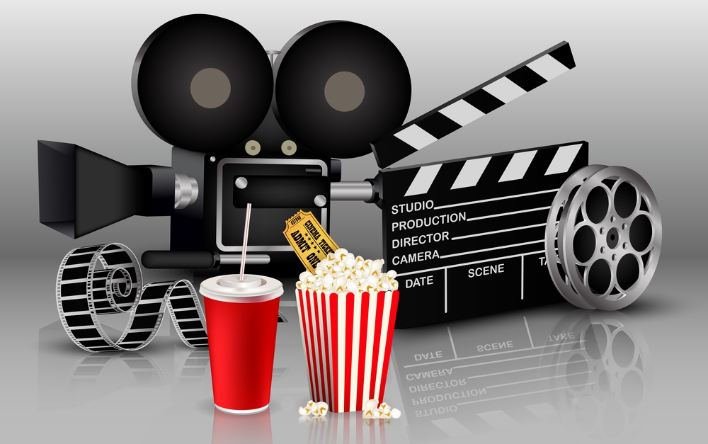 Film, popcorn and drink