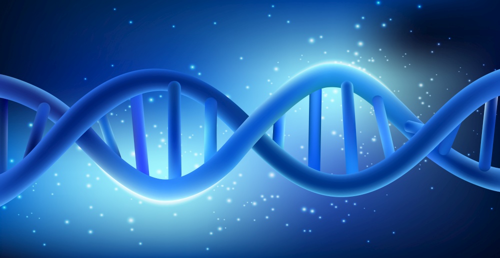 Concept Dna on blue background.vector