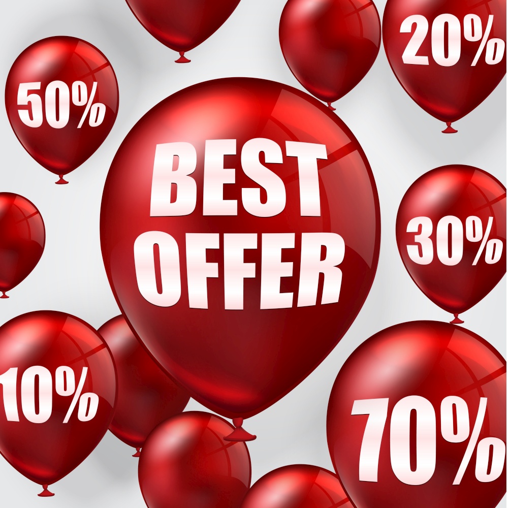 Balloons and discounts sale on isolated background.vector