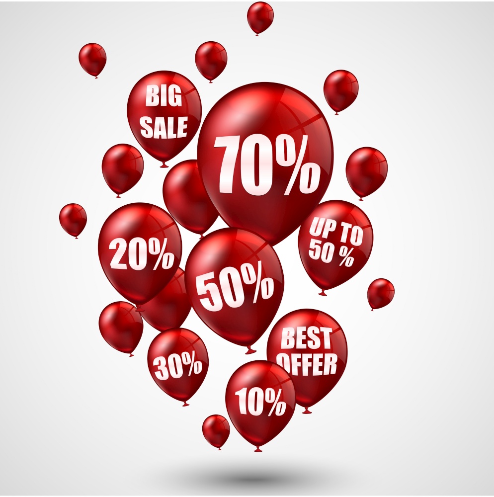 Big sale and best offer balloons. vector