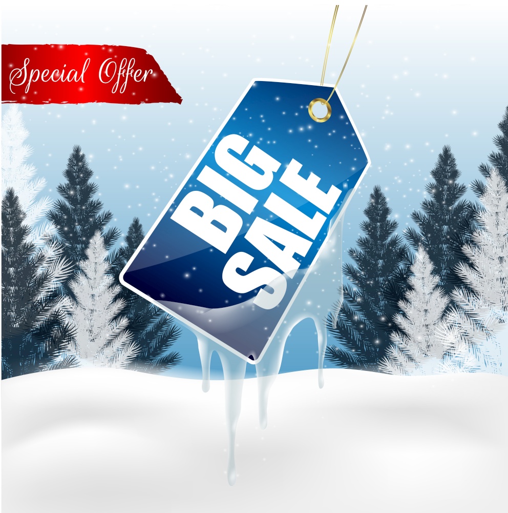 Winter sale banner background