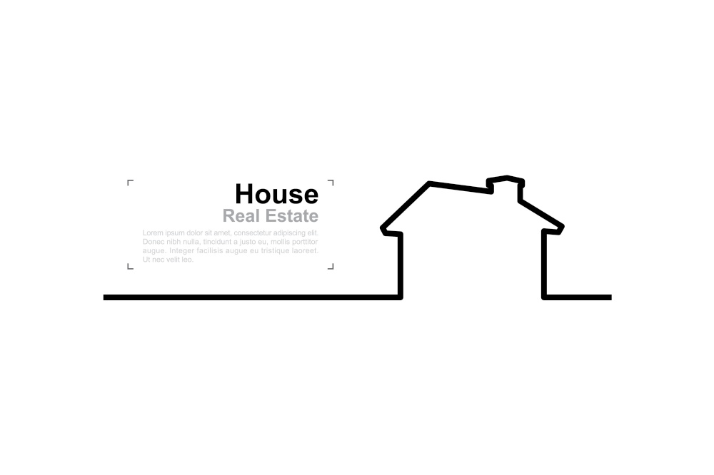 Abstract house shape sign and symbol. Image of real estate for residential template design. Vector illustration.