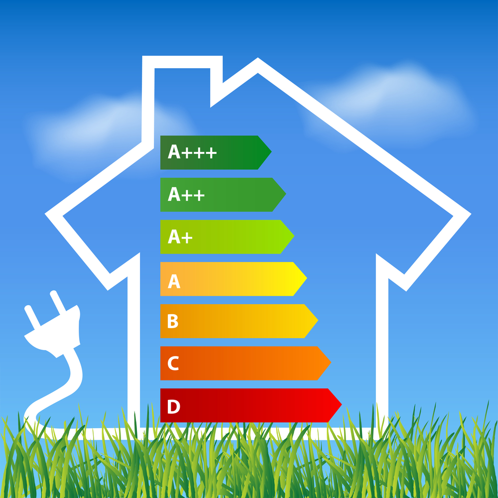 Environmental friendly energy.Energy saving concept Eco house.Think green concept