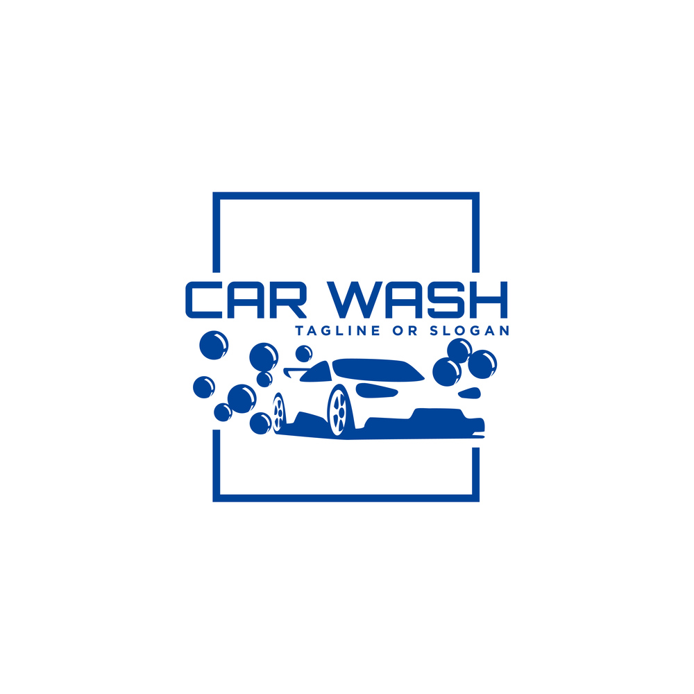 Car wash logo design template 3d style, vector eps 10
