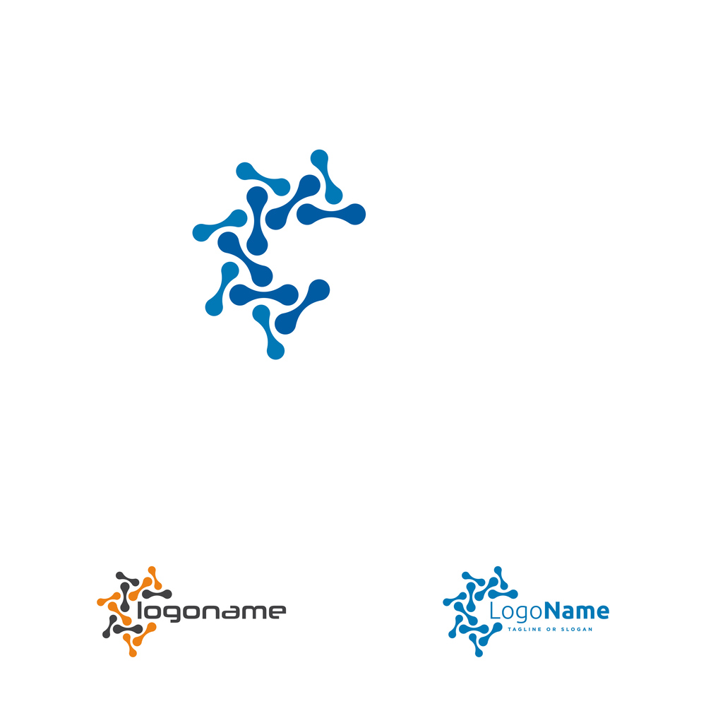 Abstract molecule logo design concept