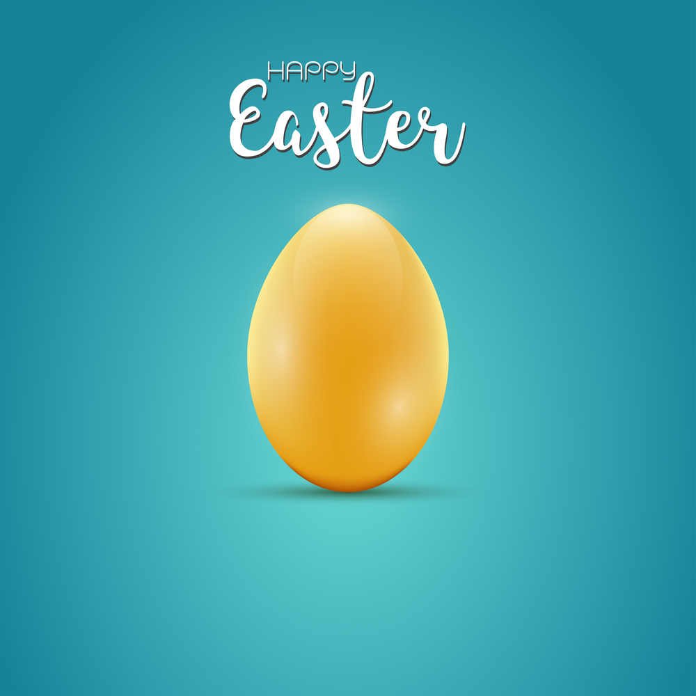 Vector golden egg of Easter&rsquo; s day with holiday greeting card