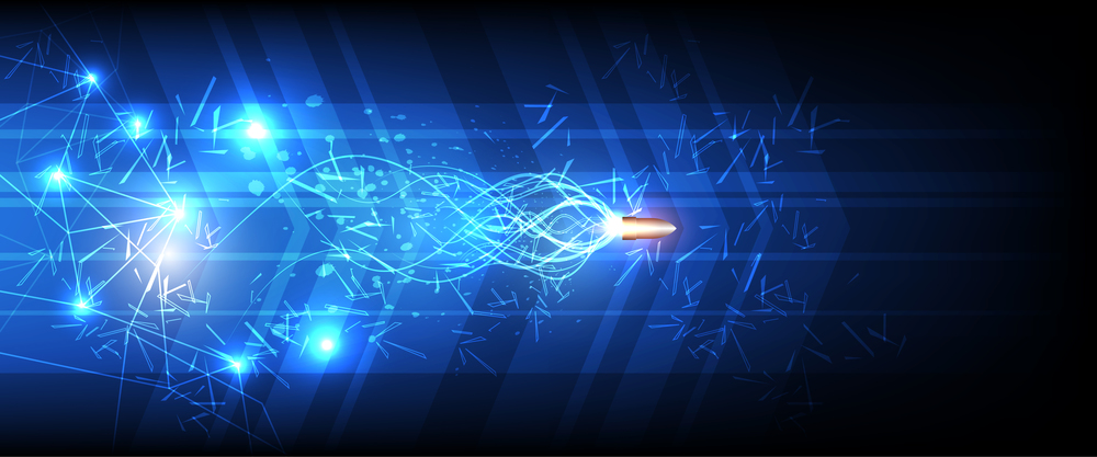 Bullet shooting, criminal concept, abstract background, Vector illustration